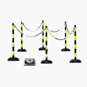 Kedjestolpar av plast med kedja, komplett set