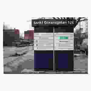 Belyst markplacerad skylt